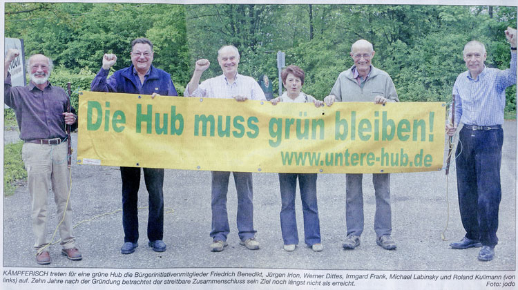Mitglieder der Bürgerinitiative Untere-Hub Durlach beim Jubiläum 10 Jahre